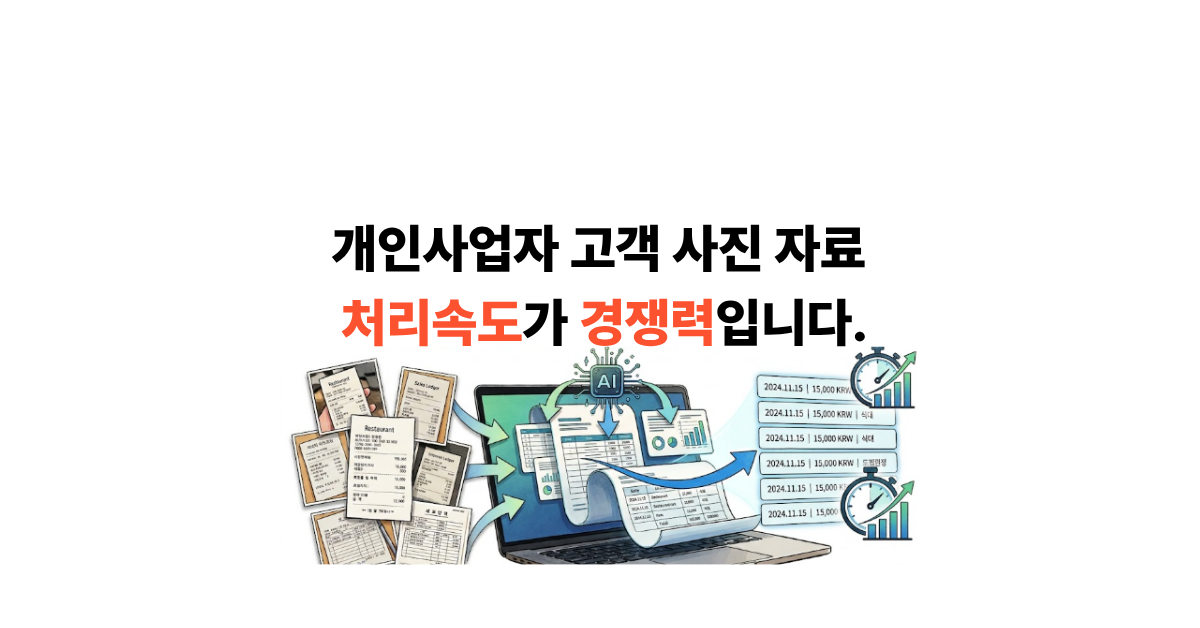 개인사업자 고객 사진 자료, 처리 속도가 경쟁력입니다